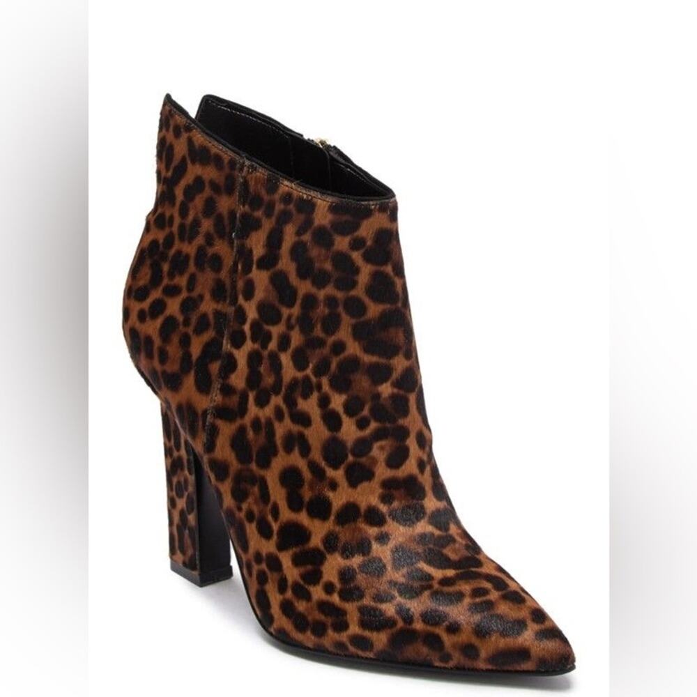 Marc Fisher LTD Mellaly Calf Hair Animal Print Heel Booties 9.5